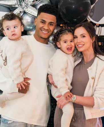 Steven Watkins son Ollie Watkins with his girlfriend Ellie Alderson and children